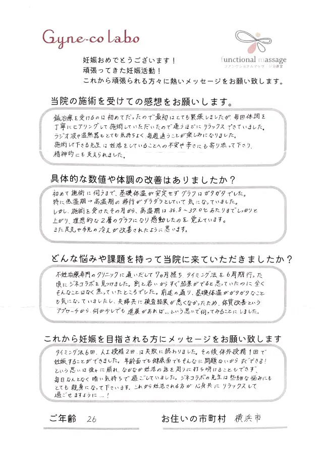 26歳・横浜市 アンケート