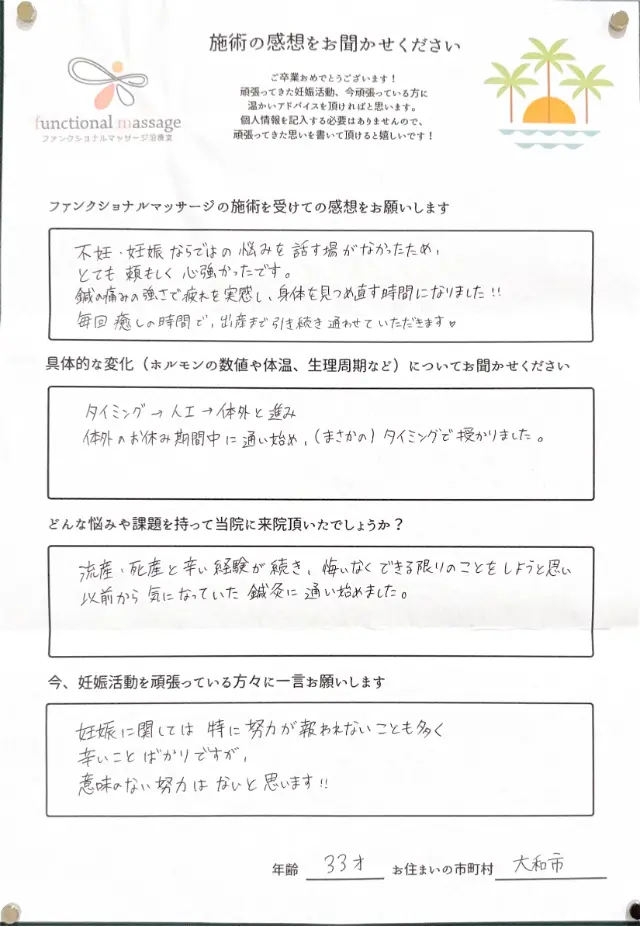 33歳・大和市 アンケート