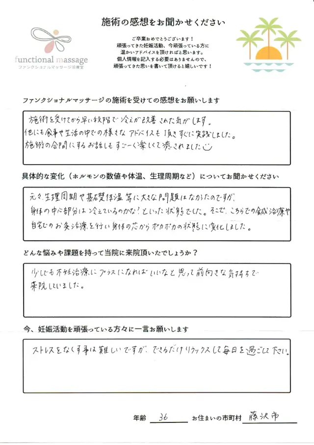 36歳・藤沢市 アンケート