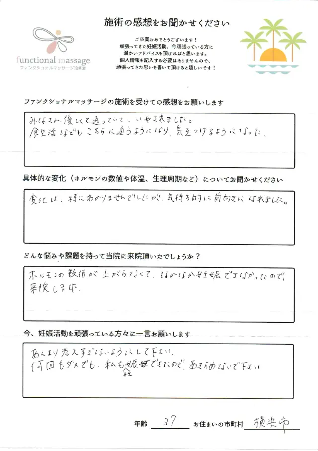 37歳・横浜市 アンケート