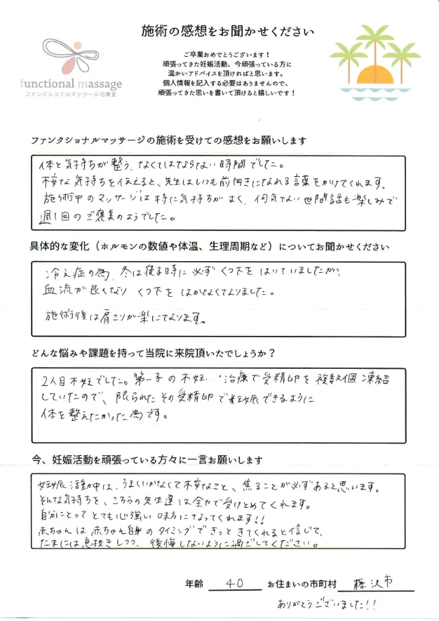 40歳・藤沢市 アンケート