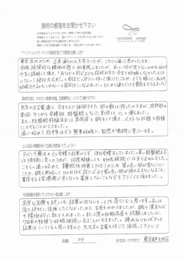34歳・東京都大田区 アンケート