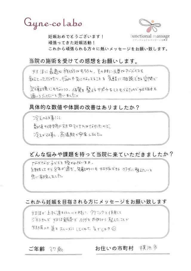 37歳・横浜市 アンケート