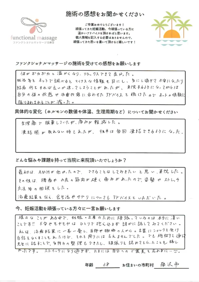 38歳・藤沢市 アンケート