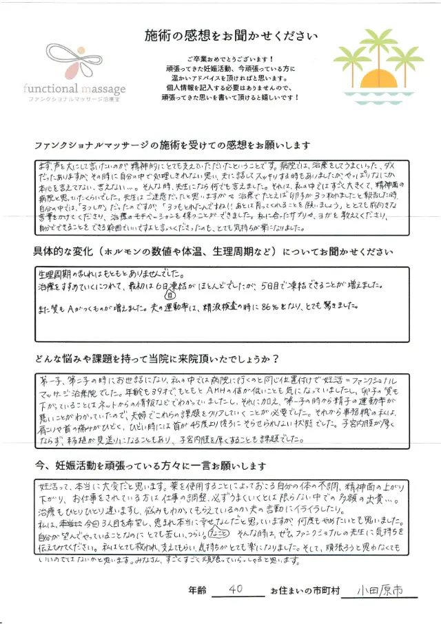 40歳・小田原市 アンケート