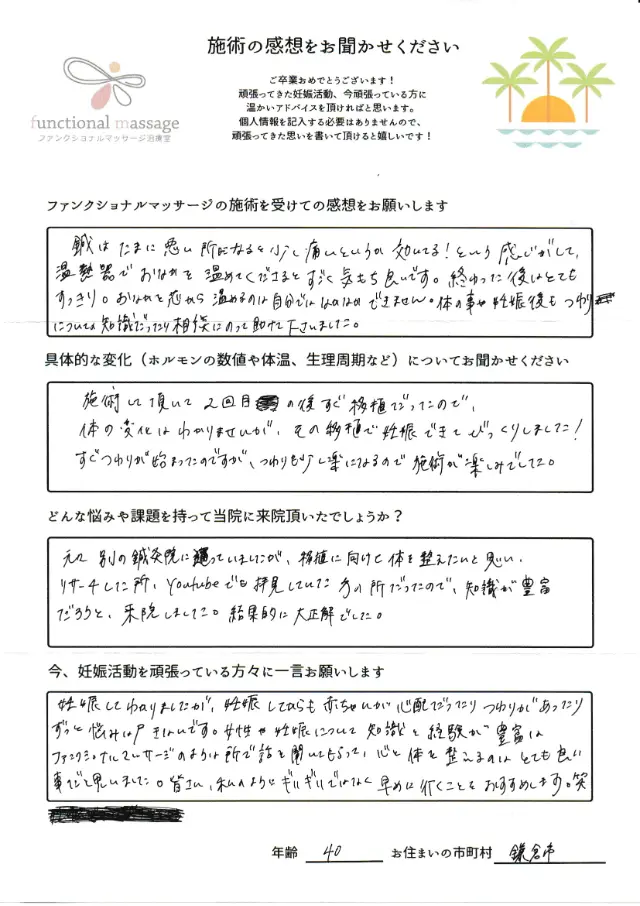 40歳・鎌倉市 アンケート